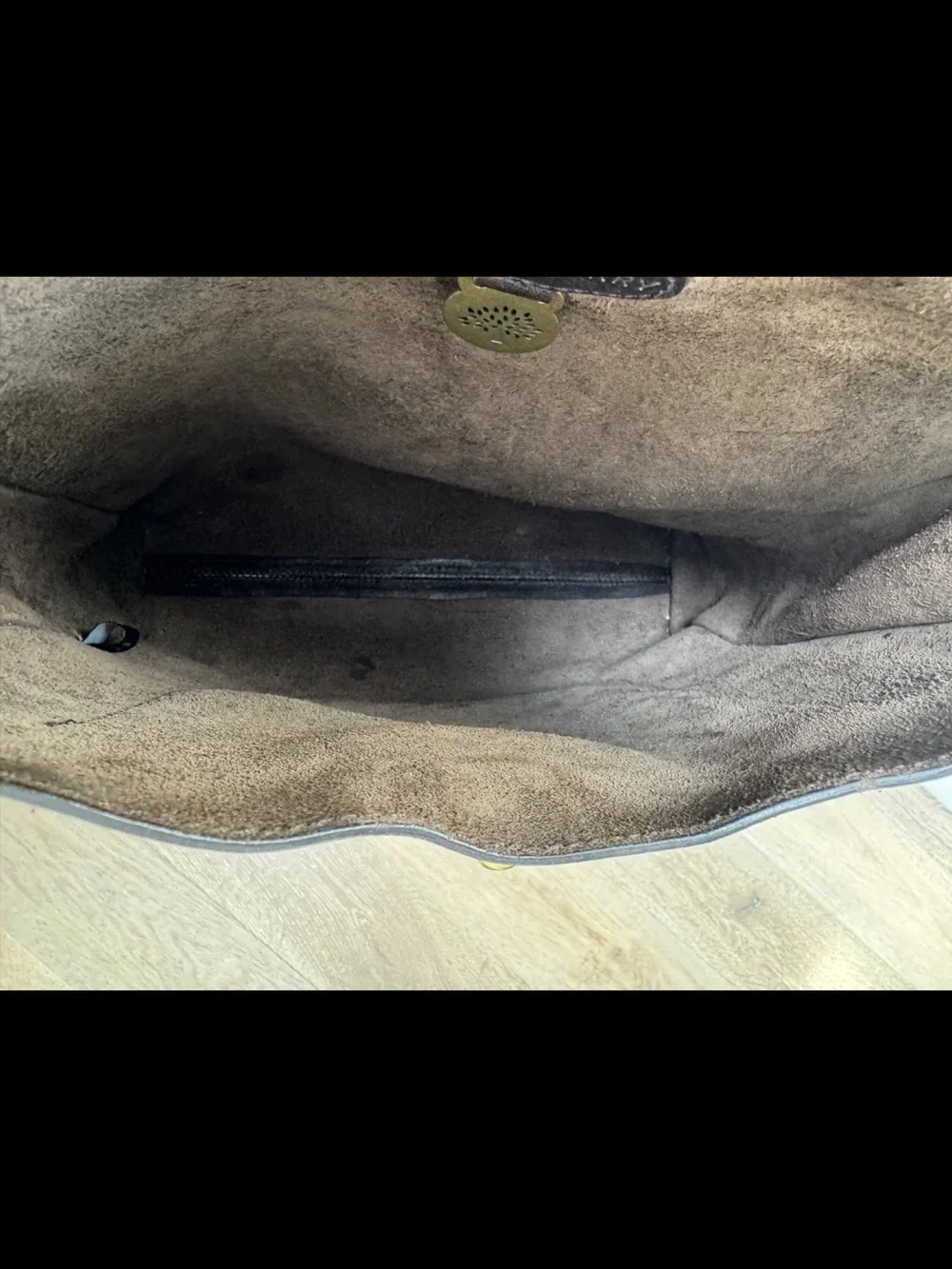 Mulberry Dark Brown Leather Messenger Bag with Gold Turn-Lock